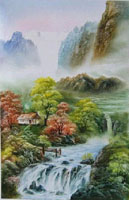 绿树成荫风景画